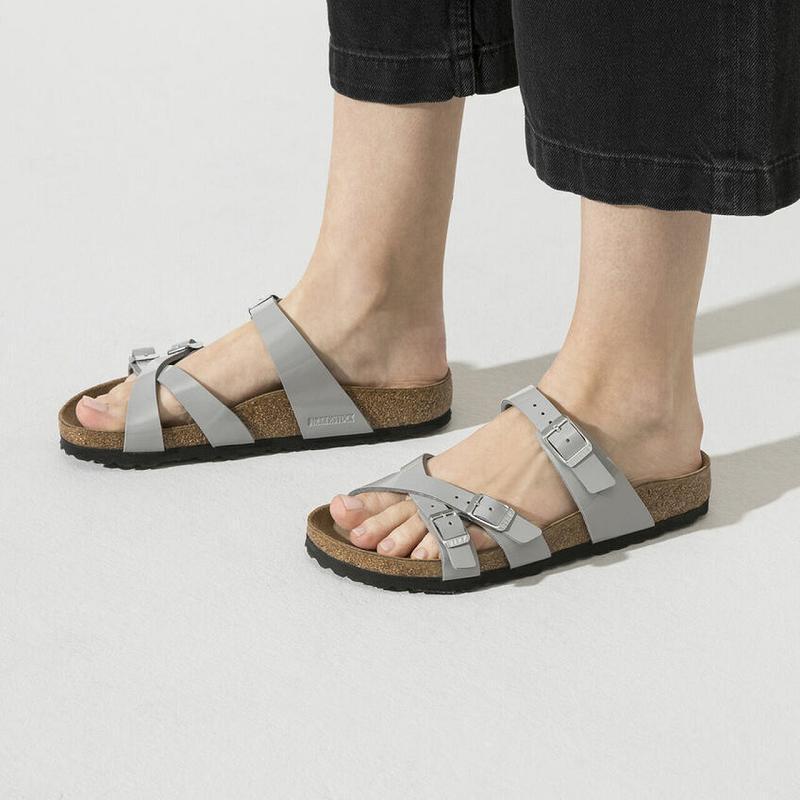 Franca Birkenstock Lakovane Birko Flor Damske Strieborne | SK 95CTV